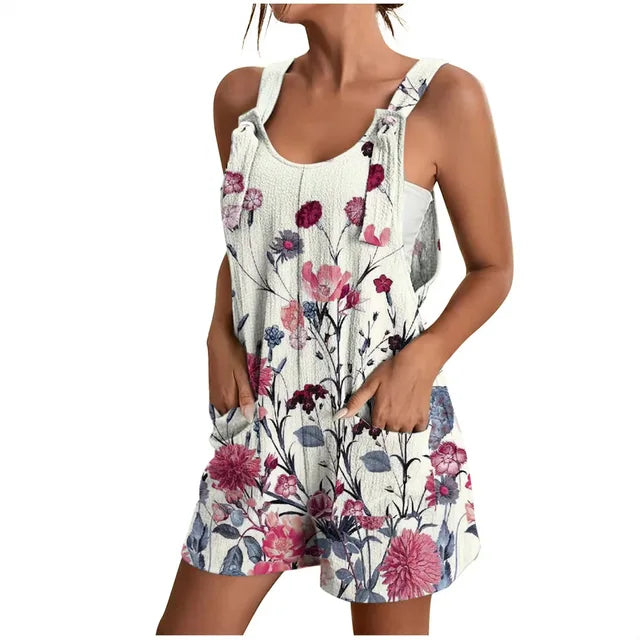 Daiana - Grijze Zomerse Korte Jumpsuit