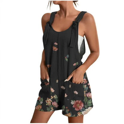 Daiana - Grijze Zomerse Korte Jumpsuit