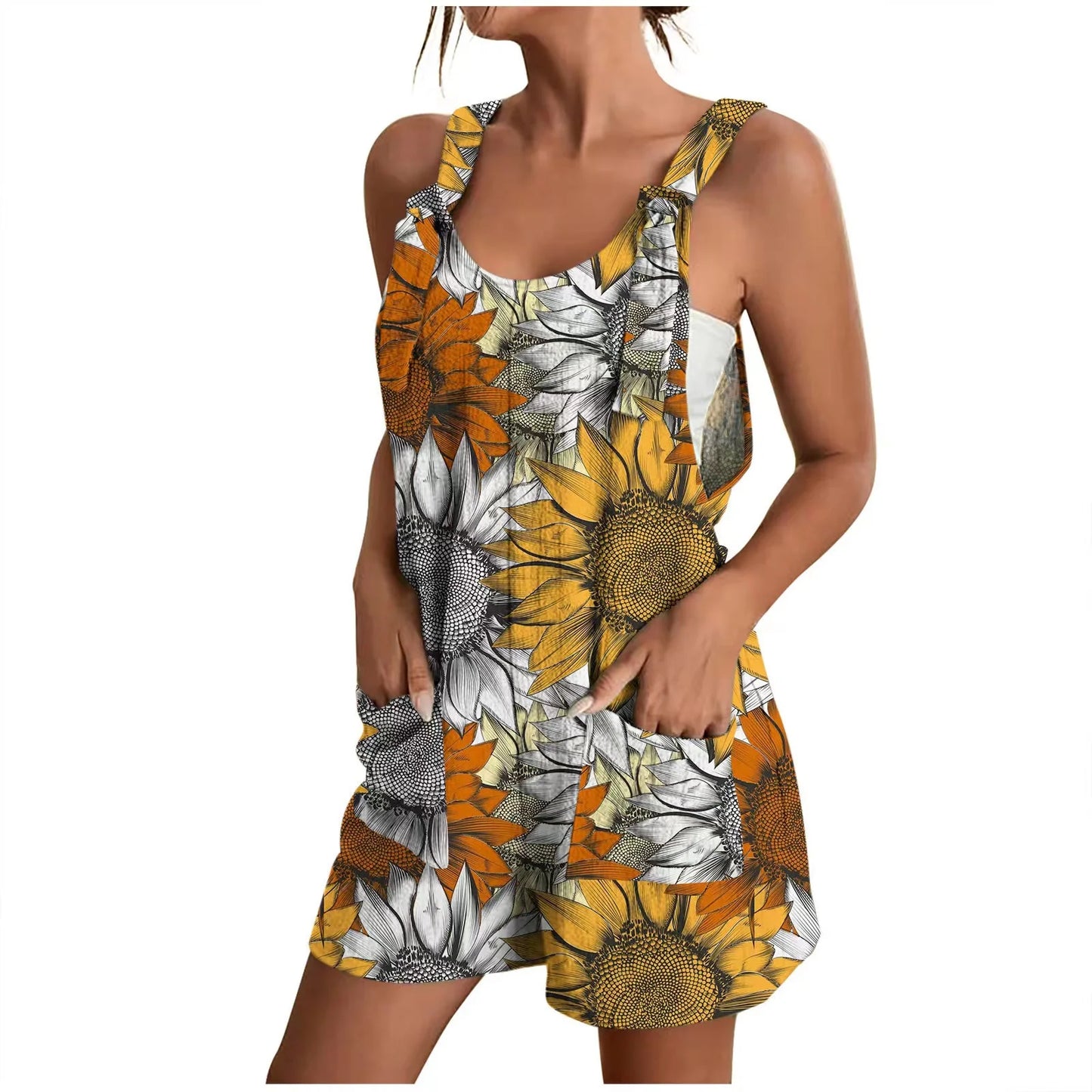 Daiana - Grijze Zomerse Korte Jumpsuit