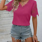 Khaki V-Hals Kant Blouse - Emiley