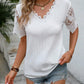 Khaki V-Hals Kant Blouse - Emiley