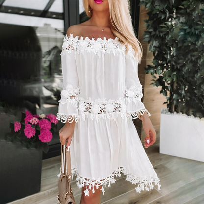 Zwarte off-shoulder jurk - Dorota