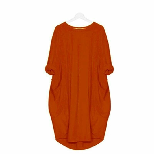 Clea - Comfortabele Oranje Jurk