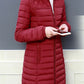 Elegante Comfort: Dames Lange Mouw Donsjack met Zakken - Perfect voor Winter & Herfst