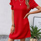Eva - Rode Elegante Jurk met Ronde Hals