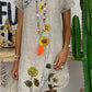 Blauwe V-hals Print Jurk - Chantal