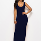 Bianca - Mosterdgele Elegante Stretch Maxi-Jurk
