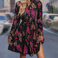 Mia - Zwarte Bloemenprint Midi-Jurk