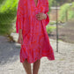 Boho-Chic Geometrische 3/4 Mouw Jurk
