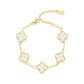 Zwarte Luxe Klavertje Vier Armband - Auburn