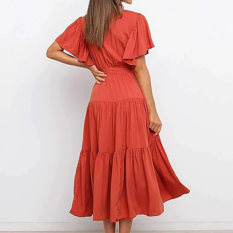Fenieke - Oranje Elegante Jurk