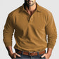 Elegante Comfort: Heren Effen Kleur Casual Lange Mouwen Polo