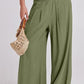 Lotte's Legergroene Linnen Set met Oversized Shirt en Palazzobroek