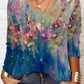 Casual T-shirt met lange mouwen, bloemenprint, ronde hals en lange mouwen