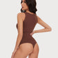 Nina - Beige Ronde Hals Bodysuit