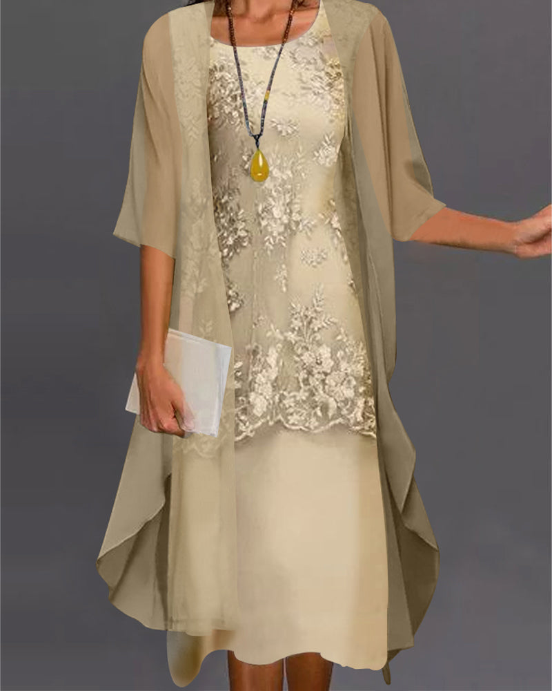 Hinke - Tweedelige Chiffon Jurk