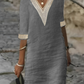 Chique Dames Katoen-Linnen Jurk: Casual & Comfortabel