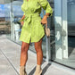 Neon Groene Lange Shirtjurk - Jade