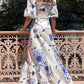 Witte Maxi Jurk met Pofmouwen - Isabelle