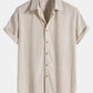 Zomerse Polyester Set: Levendige Strepen Shirt & Trendy Shorts
