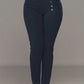 Zwarte Skinny Broek met Knoopdetails - Iris