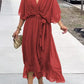 Fiona - chiffon midi-jurk met v-hals