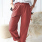 Casual linnen broek met elastische band - comfortabel en stijlvol