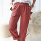 Casual linnen broek met elastische band - comfortabel en stijlvol