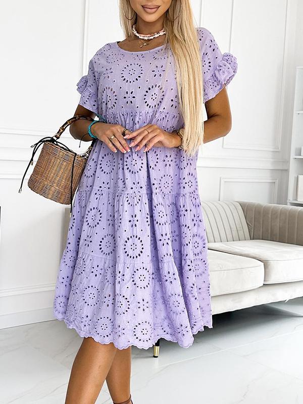 Zwart-Ronde Neck Jurk - Anna