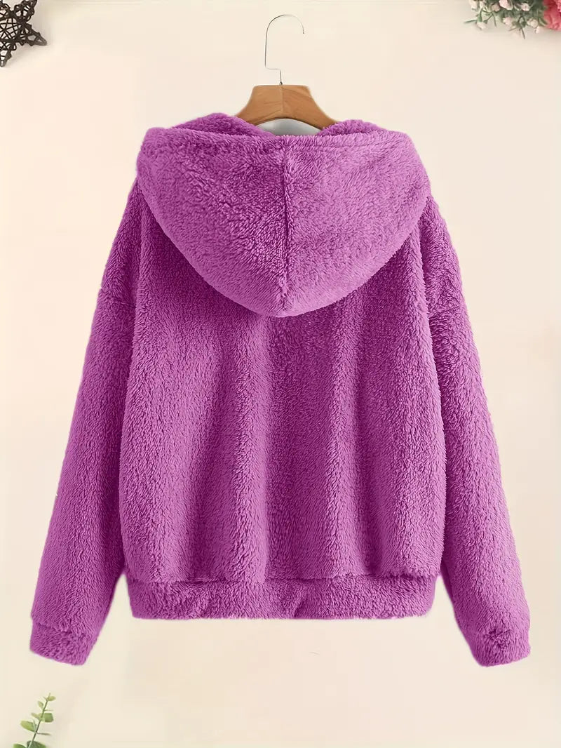Chique Gezellige Ritssluiting: Dames Pluche Zak Hoodie