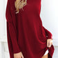 Warme Plus-Size Top met Lange Mouwen in Effen Kleur