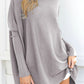 Warme Plus-Size Top met Lange Mouwen in Effen Kleur