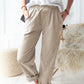 Casual linnen broek met elastische band - comfortabel en stijlvol
