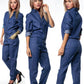 Chique Denim Jumpsuit met Revers: Moeiteloze Stijl & Comfort