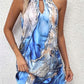Blauwe Marmerprint Jurk - Liv