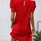 Eva - Rode Elegante Jurk met Ronde Hals