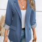 Donkerblauwe Enkelrij Blazer met Kraag - Sofia