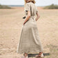 Elegante Katoenen Maxi-Jurk met V-hals & Riem