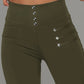 Zwarte Skinny Broek met Knoopdetails - Iris
