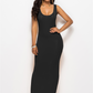 Bianca - Mosterdgele Elegante Stretch Maxi-Jurk