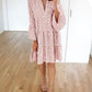 Vivian - Roze Luipaardprint V-hals Jurk