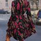 Mia - Zwarte Bloemenprint Midi-Jurk