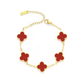 Zwarte Luxe Klavertje Vier Armband - Auburn