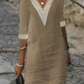 Chique Dames Katoen-Linnen Jurk: Casual & Comfortabel