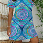 Blauw-Print Jurk-Tessa