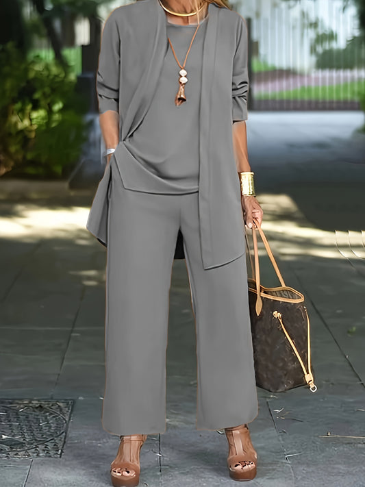 Grijze Casual Drie-delige Set - Mila