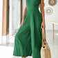 Lichtgroene Wijde Jumpsuit met Plissé Taille - Jade