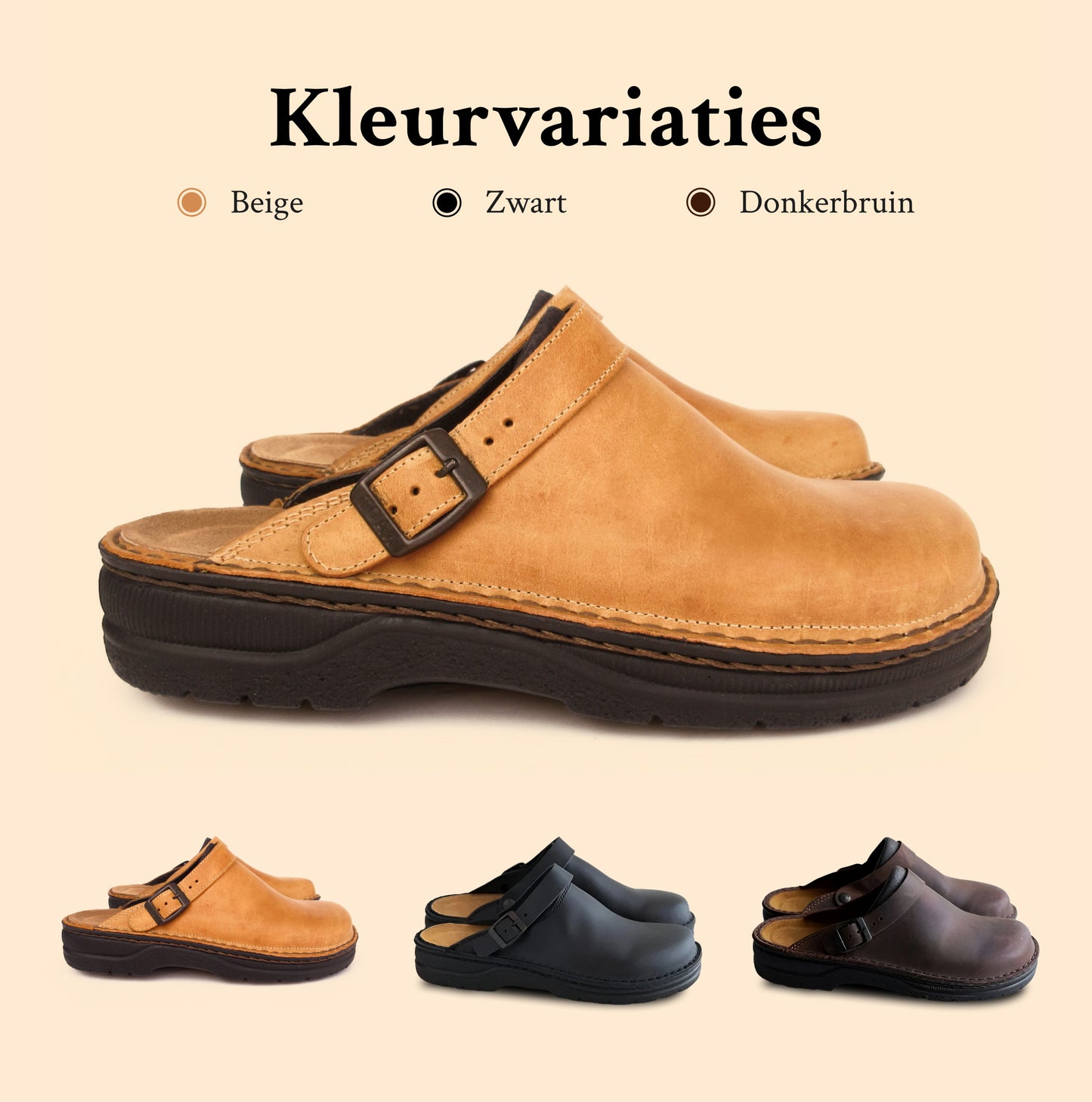Claude | Orthopedische Antislip Lederen Pantoffels voor Heren