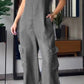 Blauwe Denimhemd V-hals Cargo Jumpsuit - Sarah