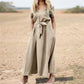 Elegante Katoenen Maxi-Jurk met V-hals & Riem